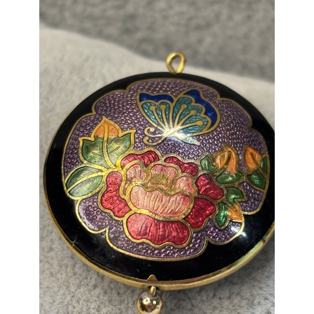 #22. Vintage Cloisonné Pendant - Picture 3 of 5